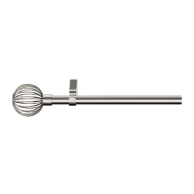 Kit de tringle à rideau extensible simple embout cage Athens métal gris chromé 120/210cm Ø16/19mm GoodHome