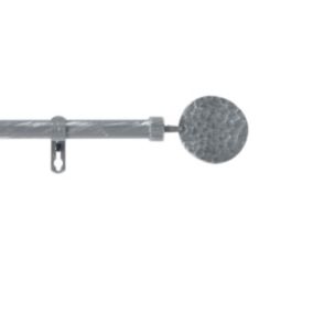 Kit de tringle déco avec embouts ronds martelés (120-210 cm - Gris clair)