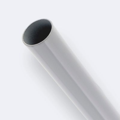 Kit de tringle à rideaux Blanc 200cm Diam.20mm Embout Capuchon - Fixation Mur - Boulet