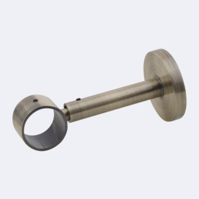 Kit De Tringle à Rideaux Blanc 200cm Diam.20mm Embout Cylindre Droit Bois Fixation Mur Boulet