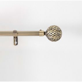 Kit de tringle à rideaux extensible Sphère - L120 /L210 cm - Laiton