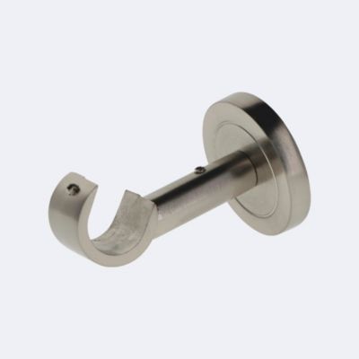 Kit de tringle à rideaux Nickel Mat 250cm Diam.20mm Embout Chapeau - Fixation Plafond - Boulet