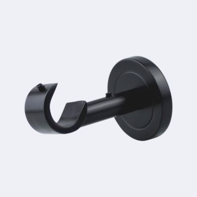 Kit de tringle à rideaux Noir Mat 200cm Diam.20mm Embout Boule - Fixation Plafond - Boulet