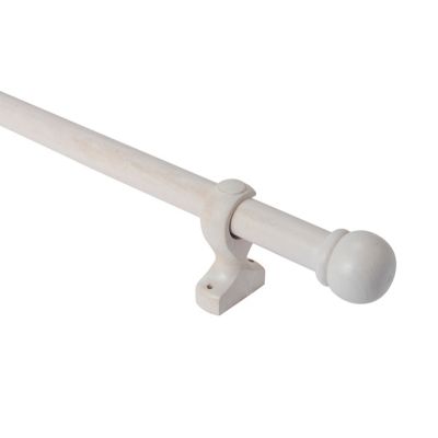 Kit de tringles à rideaux simple embout boule L.150 cm x ⌀2.8cm mat blanc