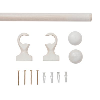 Kit de tringles à rideaux simple embout boule L.150 cm x ⌀2.8cm mat blanc