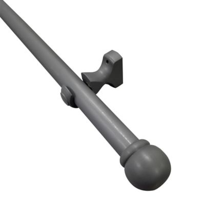 Kit de tringles à rideaux simple embout boule L.150 cm x ⌀2.8cm mat gris foncé