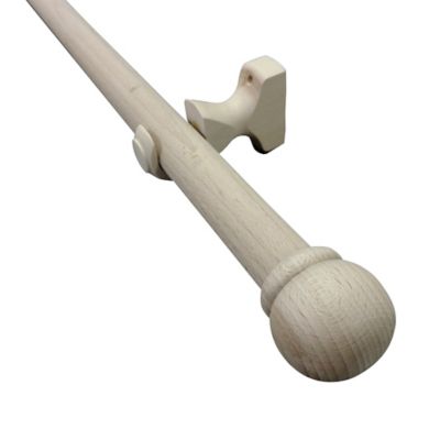 Kit de tringles à rideaux simple embout boule L.150 cm x ⌀2.8cm mat marron hêtre