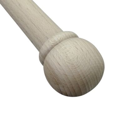 Kit de tringles à rideaux simple embout boule L.150 cm x ⌀2.8cm mat marron hêtre