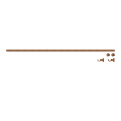 Kit de tringles à rideaux simple embout boule L.150 cm x ⌀2.8cm mat marron hêtre