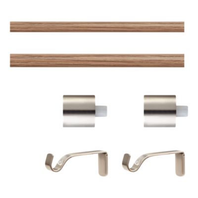 Kit de tringles à rideaux simple extensible Kasos Ø 19mm L.120/210 cm aluminium et acier mat marron GoodHome