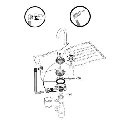 Kit de trop-plein circulaire blanc Wirquin