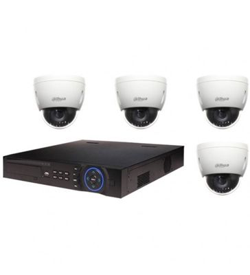 Kit de Vidéosurveillance Dahua Enregistreur DVR et 4 Mini Caméras Dôme Analogiques HDCVI