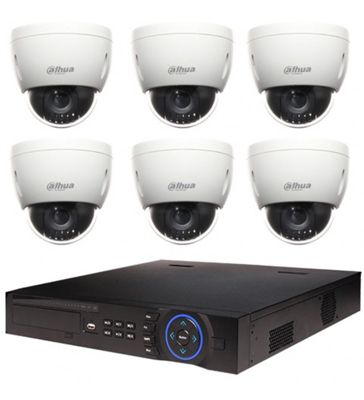 Kit de Vidéosurveillance Dahua Enregistreur DVR et 6 Mini Caméras Dôme Analogiques HDCVI