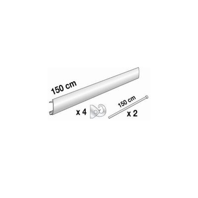 Kit déco en aluminium coloris argent, 1m50.