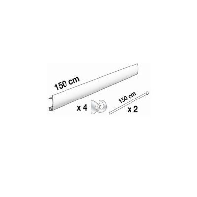 Kit déco en aluminium coloris blanc 1m50.