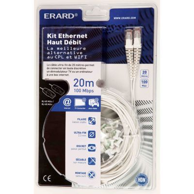 Kit déport éthernet Erard PVC L. 20 m