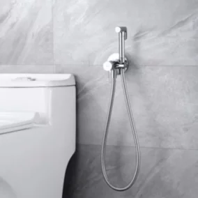 Kit Douchette anti-calcaire hygiénique encastrée WC ou Bidet Salle de Bain Chrome IMEX LINE RDD038