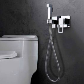 Kit Douchette anti-calcaire hygiénique encastrée WC ou Bidet Salle de Bain Chrome IMEX SUECIA BDC032-5