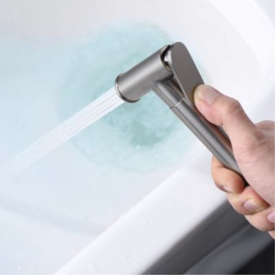 Kit Douchette anti-calcaire hygiénique encastrée WC ou Bidet Salle de Bain Nickel Brossé IMEX LINE RDD038/NQ