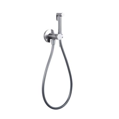 Kit Douchette anti-calcaire hygiénique encastrée WC ou Bidet Salle de Bain Nickel Brossé IMEX LINE RDD038/NQ