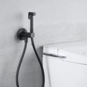 Kit Douchette anti-calcaire hygiénique encastrée WC ou Bidet Salle de Bain Noir Mat IMEX LINE RDD038/NG