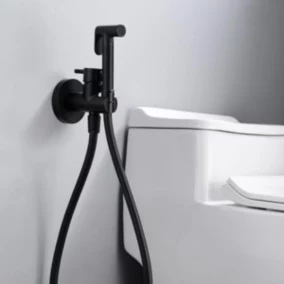 Kit Douchette anti-calcaire hygiénique encastrée WC ou Bidet Salle de Bain Noir Mat IMEX MUNICH RDM001/NG