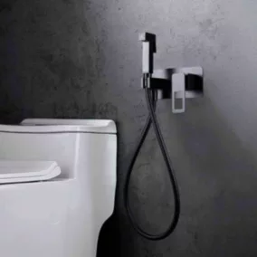 Kit Douchette anti-calcaire hygiénique encastrée WC ou Bidet Salle de Bain Noir Mat IMEX SUECIA BDC032-5/NG
