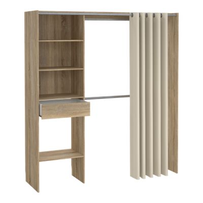 Kit dressing 1 colonne L. 181,5 x H. 200,4 x P. 50,25 cm, effet chêne, Astell