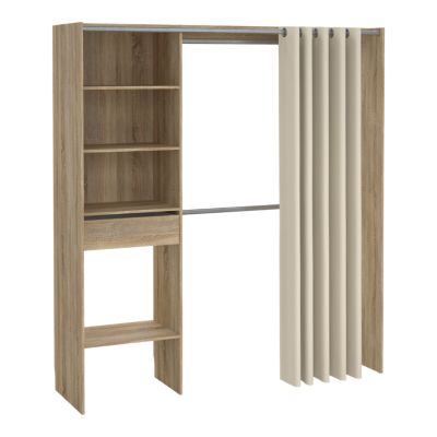 Kit dressing 1 colonne L. 181,5 x H. 200,4 x P. 50,25 cm, effet chêne, Astell