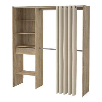 Kit dressing 1 colonne L. 181,5 x H. 200,4 x P. 50,25 cm, effet chêne, Astell