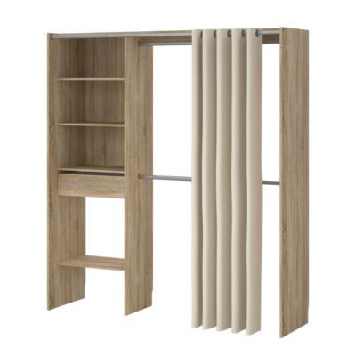 Kit dressing 1 colonne L. 181,5 x H. 200,4 x P. 50,25 cm, effet chêne, Astell