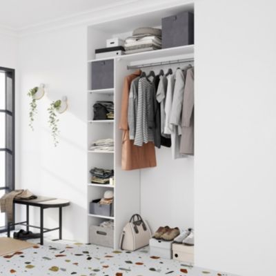 Kit dressing 1 colonne réversible L. 130 x H. 200 x P. 45 cm, blanc, GoodHome Matai