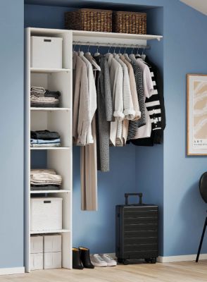 Kit dressing 1 colonne réversible L. 130 x H. 200 x P. 45 cm, blanc, GoodHome Matai