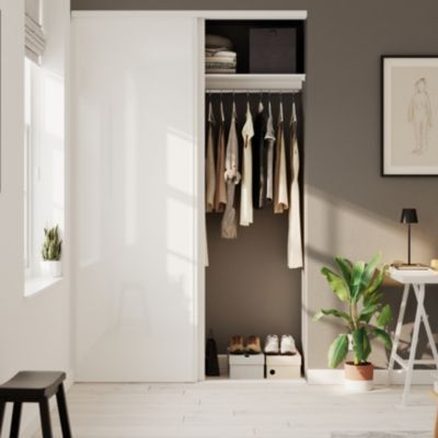 Kit dressing 1 colonne réversible L. 130 x H. 200 x P. 45 cm, blanc, GoodHome Matai