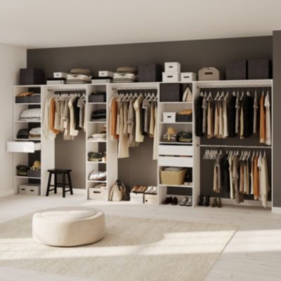 Kit dressing 1 colonne réversible L. 130 x H. 200 x P. 45 cm, blanc, GoodHome Matai