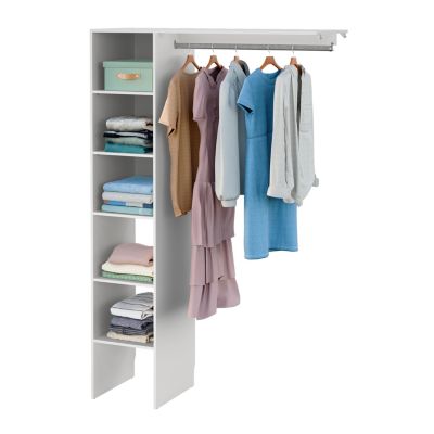 Kit dressing 1 colonne réversible L. 130 x H. 200 x P. 45 cm, blanc, GoodHome Matai