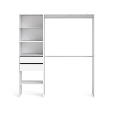 Kit dressing 1 colonne réversible L. 181,5 x H. 200 x P. 45 cm, blanc, avec 2 barres de penderie, GoodHome Zodiak