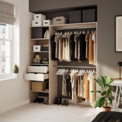 Kit dressing 1 colonne réversible L. 181,5 x H. 200 x P. 45 cm, effet chêne, GoodHome Zodiak