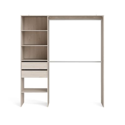 Kit dressing 1 colonne réversible L. 181,5 x H. 200 x P. 45 cm, effet chêne, GoodHome Zodiak