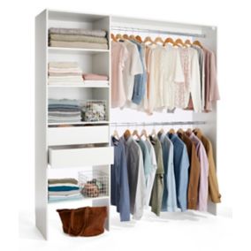 Kit dressing 1 colonne réversible Zodiak coloris blanc H. 200 x L. 181,5 x P. 45 cm