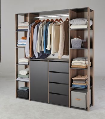 Armoire dressing vintage décor bois 2 portes I