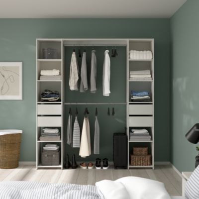 Kit dressing 2 colonnes H. 200 cm x L. 180 cm décor blanc