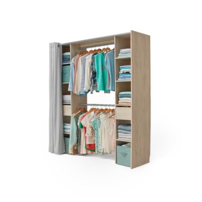 Kit dressing 2 colonnes Komet décor chêne naturel H. 200 x L. 180 x P