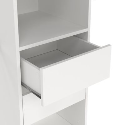 Kit dressing 2 colonnes L. 180 x H. 200 x P. 40 cm, blanc, avec avec tiroirs et 2 barres de penderie