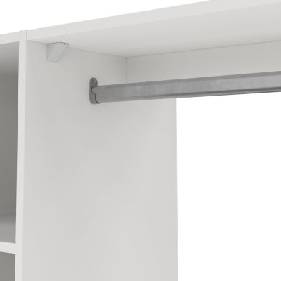 Kit dressing 2 colonnes L. 180 x H. 200 x P. 40 cm, blanc, avec avec tiroirs et 2 barres de penderie