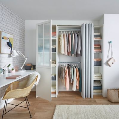 kit dressing atelier coloris blanc h 218 cm x l 200 cm x p 50 cm castorama