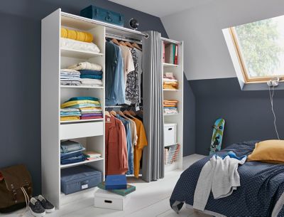 Kit Dressing Avec Rideau Eklips Ii Coloris Blanc Grise L 200 X P 48 X H 200 Cm Castorama