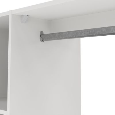 Kit dressing blanc 2 colonnes, 2 tiroirs, H. 200,4 x L. 180 x P. 39,95 cm