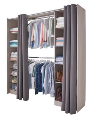 Kit dressing effet chêne grisé H.220 x L.220 cm x P.40 cm Castorama