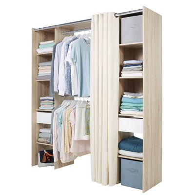 Kit dressing effet chêne H.200 x L.180 x P.48 cm
